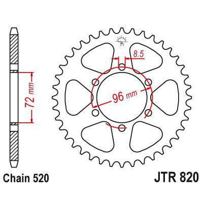 JT Sprockets Rear Steel Sprocket 42 Tooth 42T 520 Chain JTR820.42