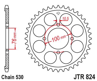 JT Sprockets Rear Steel Sprocket 46 Tooth 46T 530 Chain For Suzuki Katana 600 GSX600F FJ,FUJ,FU2J 1985-1988 JTR824.46
