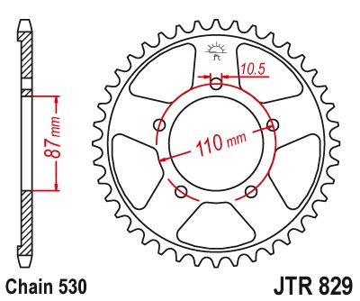 JT Sprockets Rear Steel Sprocket 46 Tooth 46T 530 Chain JTR829.46