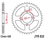 JT Sprockets Rear Steel Sprocket 32 Tooth 32T 420 Chain JTR832.32