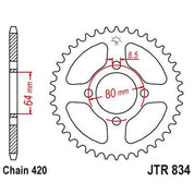 JT Sprockets Rear Steel Sprocket 39 Tooth 39T 420 Chain JTR834.39