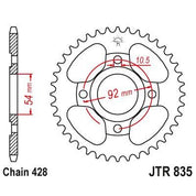 JT Sprockets Rear Steel Sprocket 45 Tooth 45T 428 Chain For Yamaha FZR80 RR 1992-1994 JTR835.45