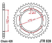 JT Sprockets Front Steel Sprocket 43 Tooth 43T 428 Chain For Yamaha TDR125 1989-1992 JTR839.53
