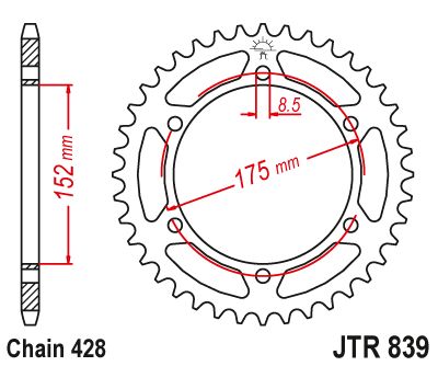 JT Sprockets Front Steel Sprocket 43 Tooth 43T 428 Chain For Yamaha TDR125 1989-1992 JTR839.53