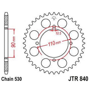 JT Sprockets Rear Steel Sprocket 38 Tooth 38T 530 Chain For Yamaha XS250 RK,SK 1982 JTR840.38