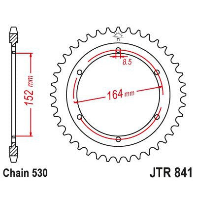 JT Sprockets Rear Steel Sprocket 42 Tooth 42T 530 Chain JTR841.42