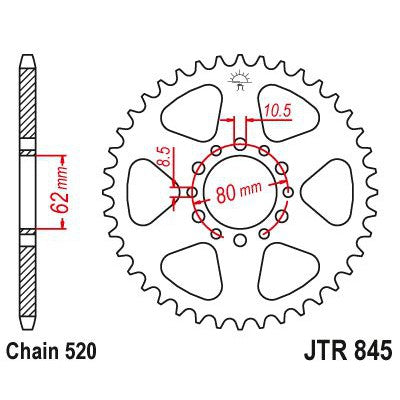 JT Sprockets Rear Steel Sprocket 48 Tooth 48T 520 Chain JTR845.48