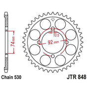 JT Sprockets Rear Steel Sprocket 39 Tooth 39T 530 Chain For Yamaha RD250 DXC 1976-1977 JTR848.39