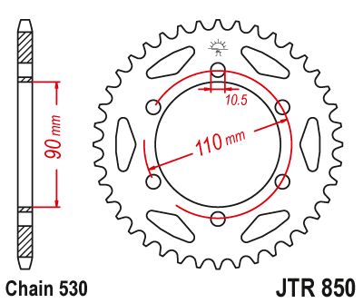 JT Sprockets Rear Steel Sprocket 33 Tooth 33T 530 Chain JTR850.33