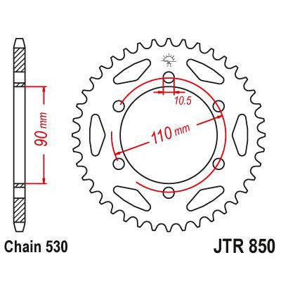 JT Sprockets Rear Steel Sprocket 33 Tooth 33T 530 Chain JTR850.33