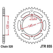JT Sprockets Rear Steel Sprocket 47 Tooth 47T 520 Chain JTR855.47