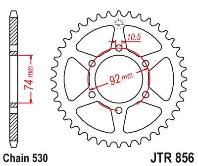 JT Sprockets Rear Steel Sprocket 44 Tooth 44T 530 Chain JTR856.44