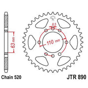 JT Sprockets Front Steel Sprocket 45 Tooth 45T 520 Chain JTR890.45zbk
