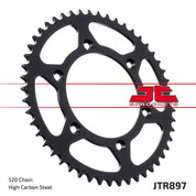 JT Sprockets Rear Steel Sprocket SC 40 Tooth 40T 520 Chain For Husqvarna SVARTPILEN 701 2019-2020 JTR897.40SC