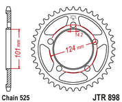 JT Sprockets Rear Steel Sprocket 37 Tooth 37T 525 Chain JTR898.37