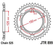 JT Sprockets Rear Steel Sprocket 42 Tooth 42T 525 Chain For KTM 950 Adventure LC8 2003-2006 JTR899.42