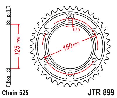 JT Sprockets Rear Steel Sprocket 42 Tooth 42T 525 Chain For KTM 950 Adventure LC8 2003-2006 JTR899.42