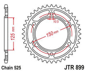 JT Sprockets Rear Steel Sprocket 42 Tooth 42T 525 Chain JTR899.42