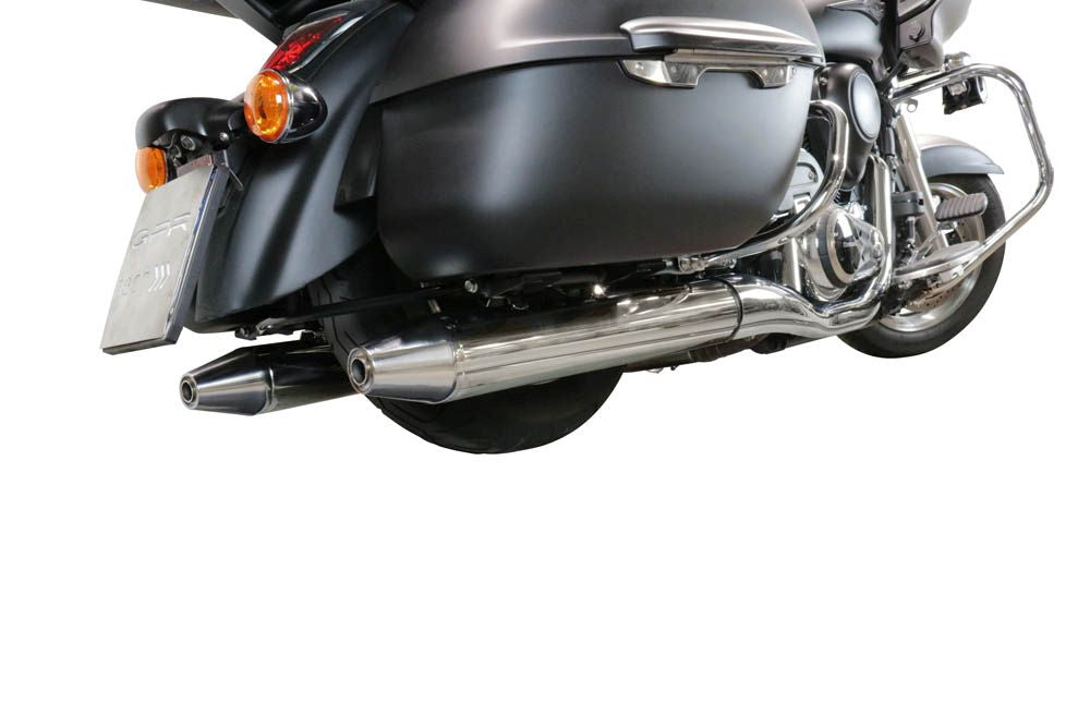 GPR Maxy Deeptone Cruiser Double Slip-on Exhaust For Kawasaki Vulcan 1700 Voyager 2011-2016