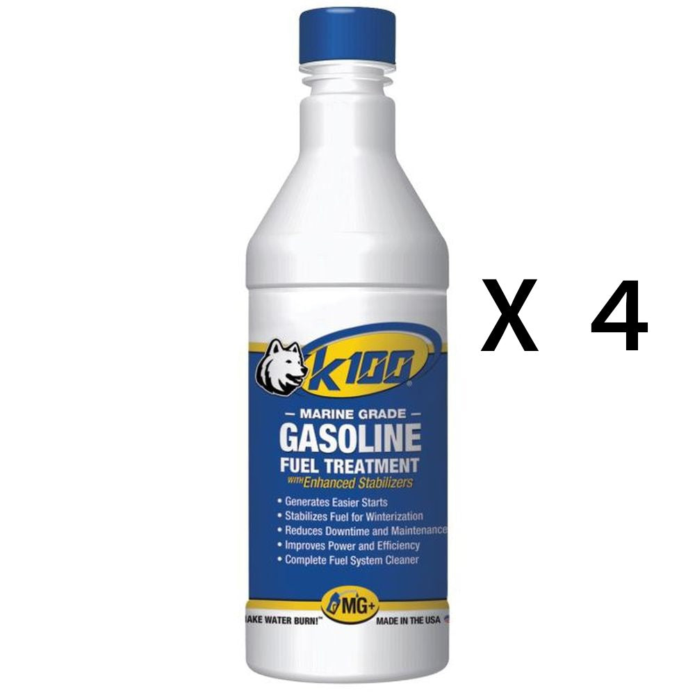 K100 All In One Marine Gas Treatment And Stabilizer Fluid 32oz Pack of 4