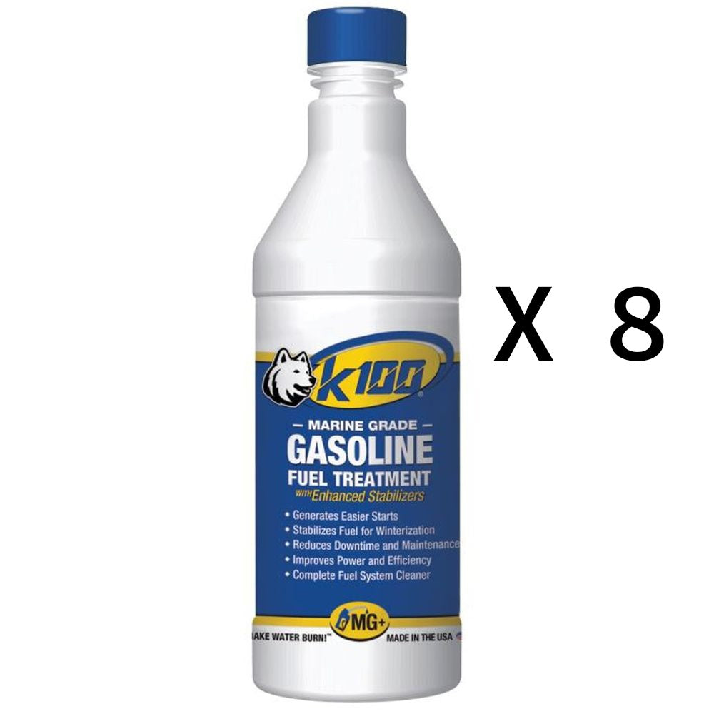 K100 All In One Marine Gas Treatment And Stabilizer Fluid 32oz Pack of 8