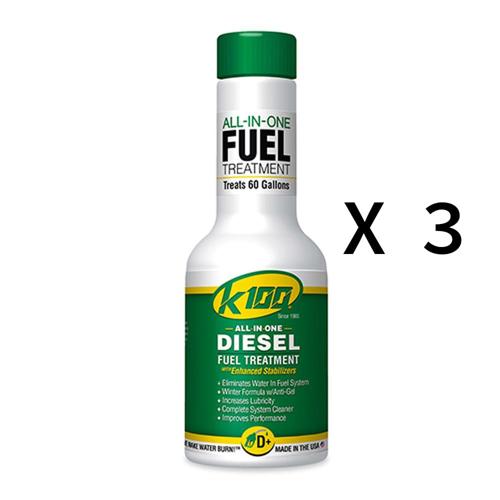 K100 All In One Diesel Fuel Treatment And Stabilizer Fluid 8oz Pack of 3