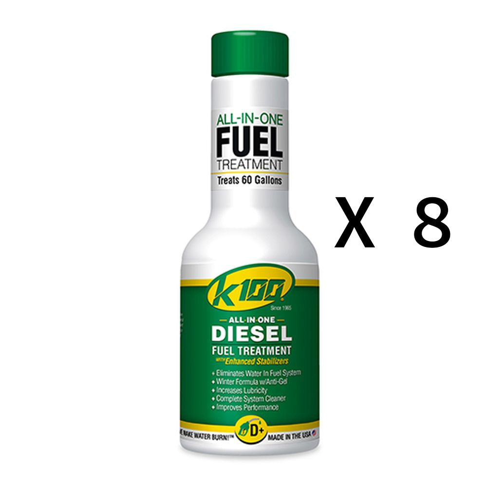 K100 All In One Diesel Fuel Treatment And Stabilizer Fluid 8oz Pack of 8