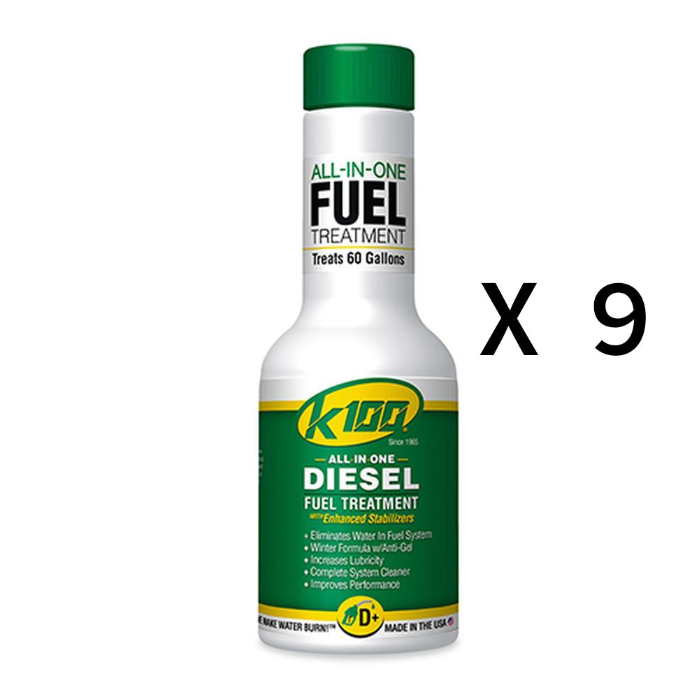 K100 All In One Diesel Fuel Treatment And Stabilizer Fluid 8oz Pack of 9