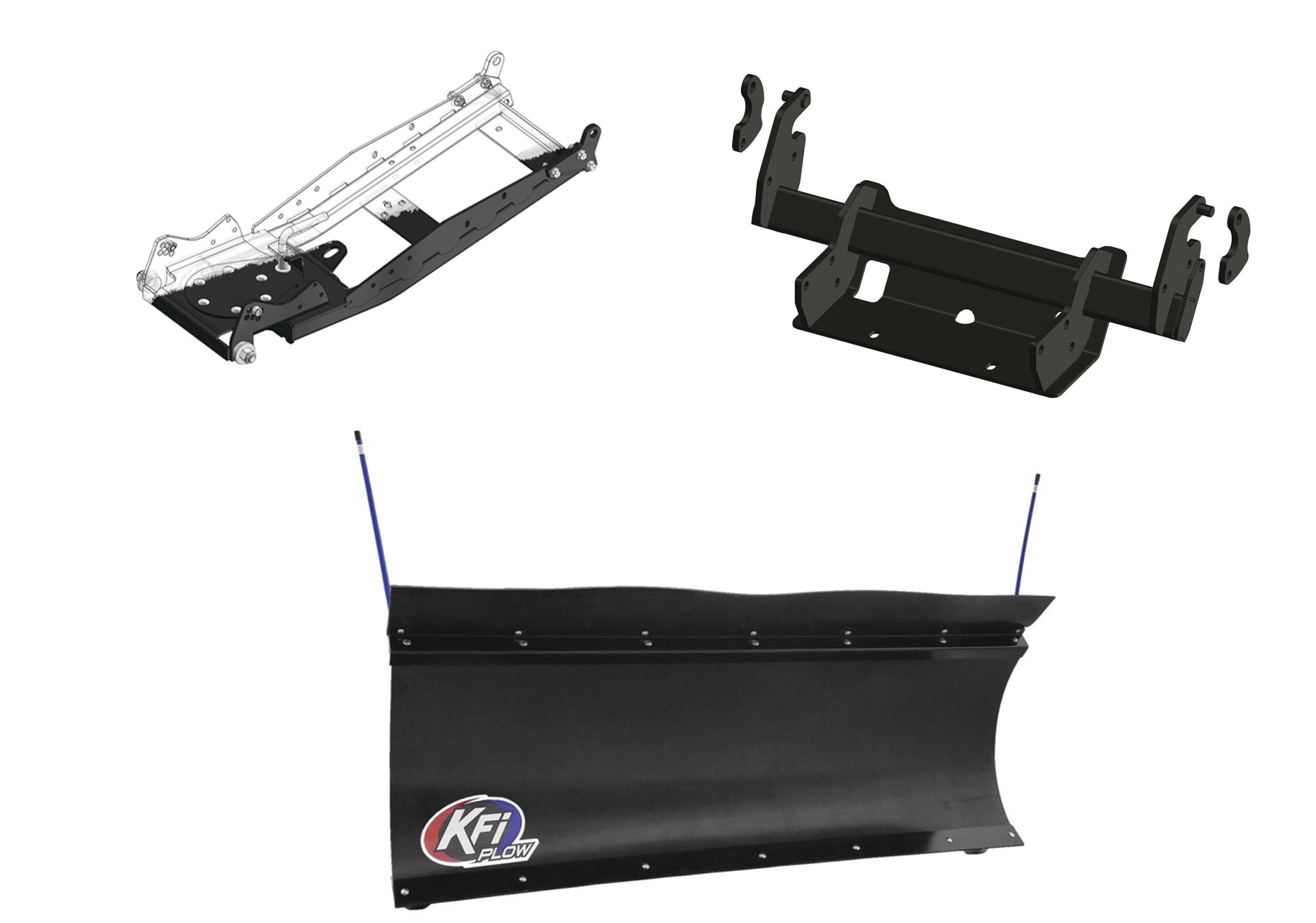 KFI UTV Snow Plow Kit With Glacier Mount For Polaris Ranger Crew XP 1000 2019-2026