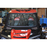 Parabrisas Moto Armor de cristal rojo completo para CAGEWRX Race Cage de malla negra