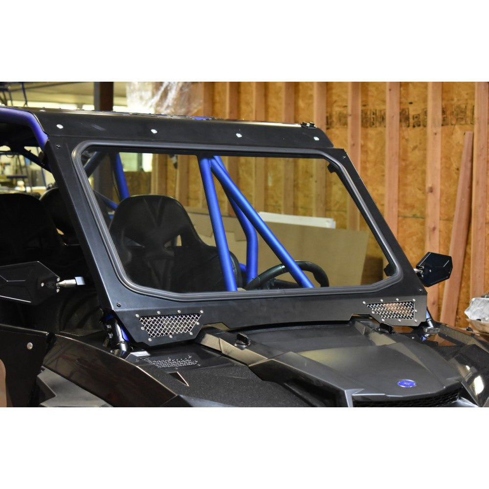 Moto Armor Full Glass Black Windshield For CAGEWRX Super Shorty Cage Black Mesh