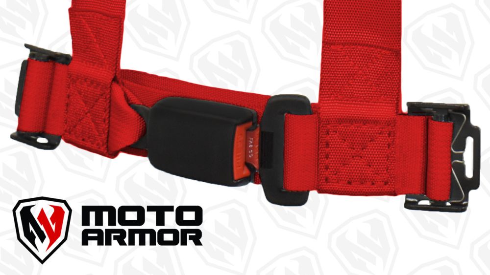 Moto Armor Black Four Point Harness With OEM Style Latch MA-HRN-OEM-BLK