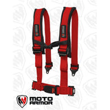 Moto Armor Red Four Point Harness With OEM Style Latch MA-HRN-OEM-RED