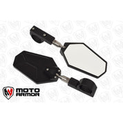 Moto Armor Billet Convex Mirrors Fits 1.75"- 2" Pair MA-MIR-BLK