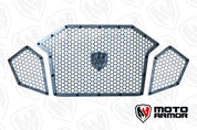 Moto Armor Complete Front Grill Set Raw Trim Raw Mesh