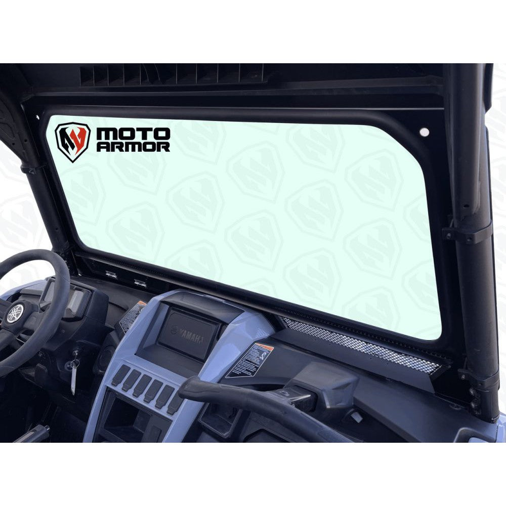 Moto Armor Black Vented Glass Windshield By UTVZILLA For Yamaha Wolverine RMAX 2/4 1000 2021-2024