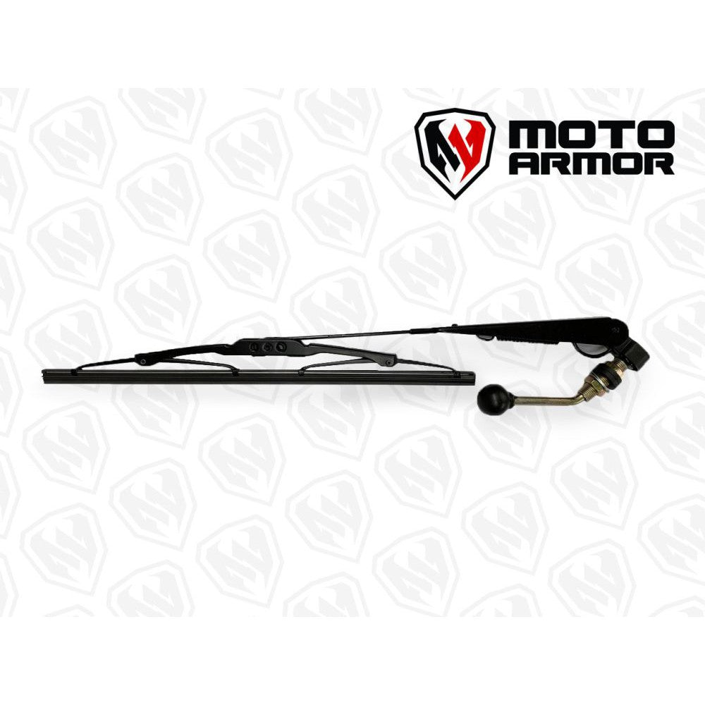 Moto Armor Full Glass Windshield Black Frame Black Mesh MA-RZ19-WS-GLS-BLK-B-Y