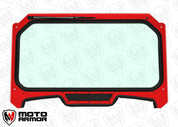 Moto Armor Full Glass Windshield Red Frame Black Mesh MA-RZ19-WS-GLS-RED-B-Y