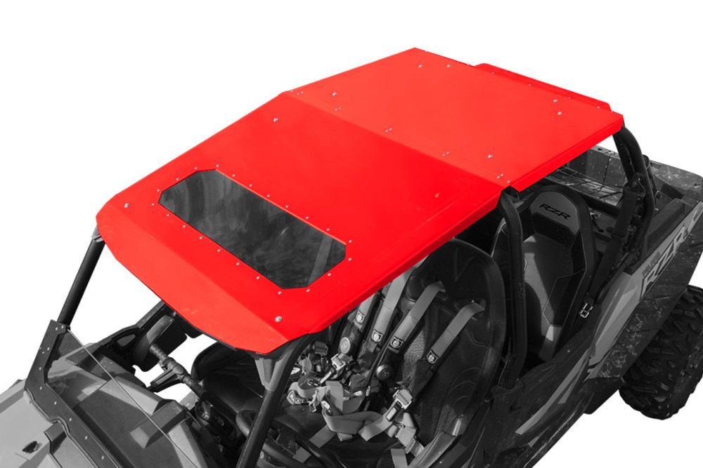 Moto Armor Fast Back Aluminum Roof With Sunroof Red MA-RZ1K-RF-4-AL-RED