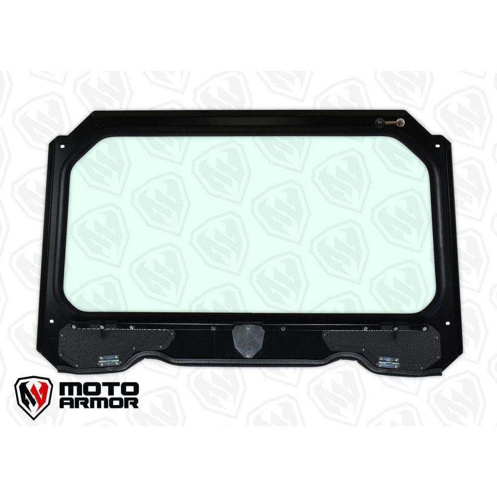 Moto Armor Full Glass Windshield With Openable Vents Black Mest