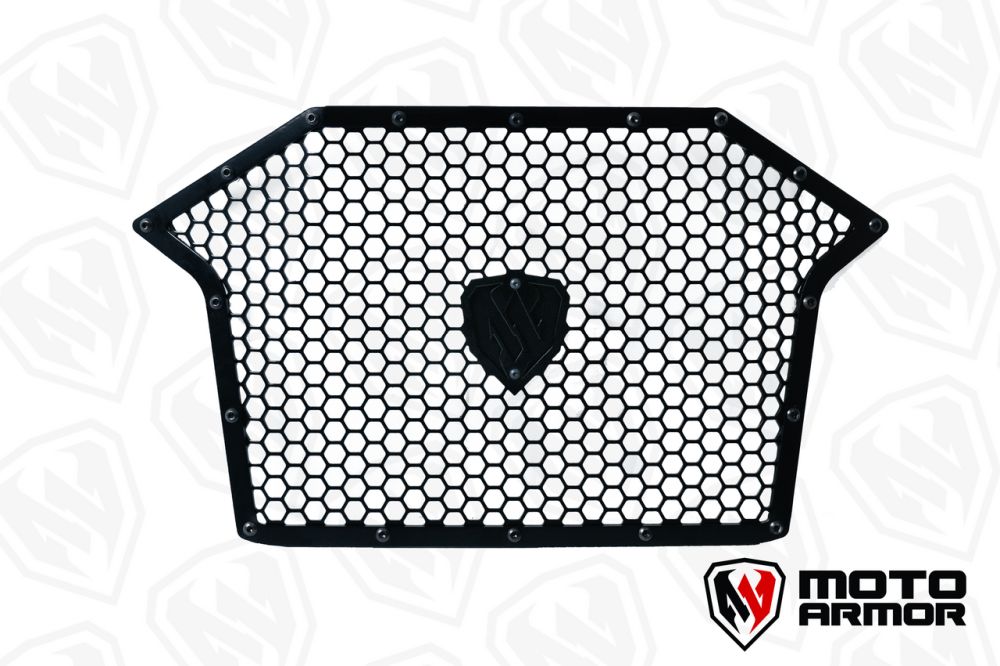 Moto Armor Premium Radiator Grill Set Black Trim Black Mesh