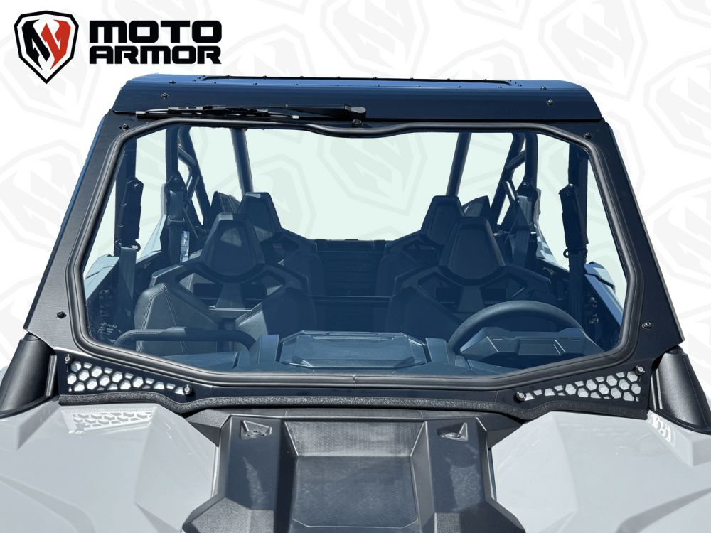 Moto Armor Max Visibility Full Glass Windshield MA-RZPRO-MAX-WS-GLS-BLK-Y