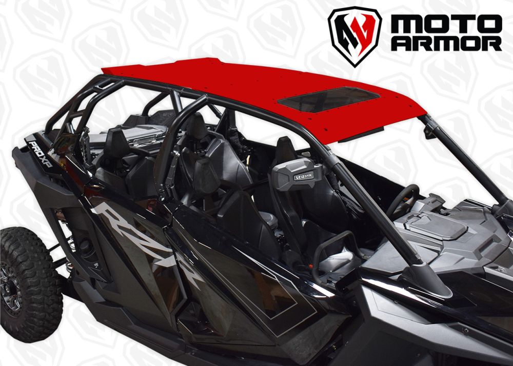 Moto Armor Red Aluminum Roof With Sunroof MA-RZPRO-RF-4-AL-RED