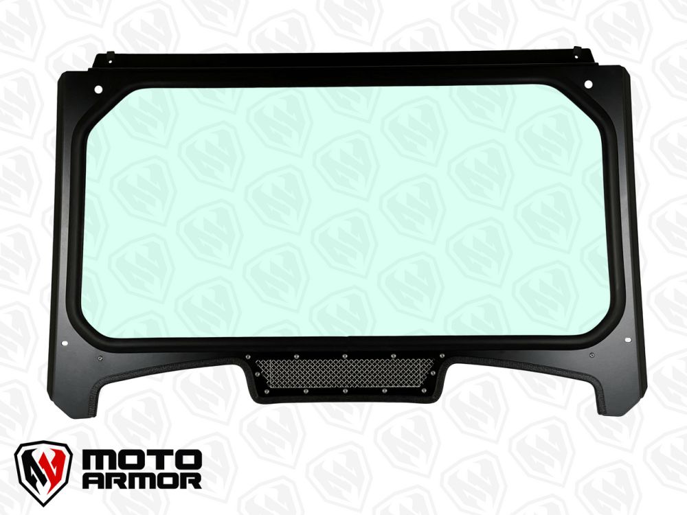 Moto Armor Vented Glass Windshield Black Mesh MA-RZTRL-WS-GLS-BLK-B-Y