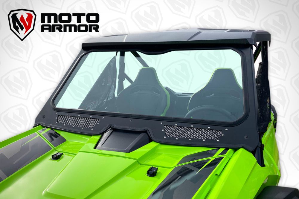 Moto Armor Vented Full Glass Windshield MA-TLN-WS-GLS-BLK-Y