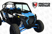 Moto Armor Full Glass Windshield Black Frame Black Mesh For Polaris RZR Turbo S 2018-2021