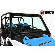 Moto Armor Full Glass Windshield Black Frame Black Mesh For Polaris RZR Turbo S 2018-2021