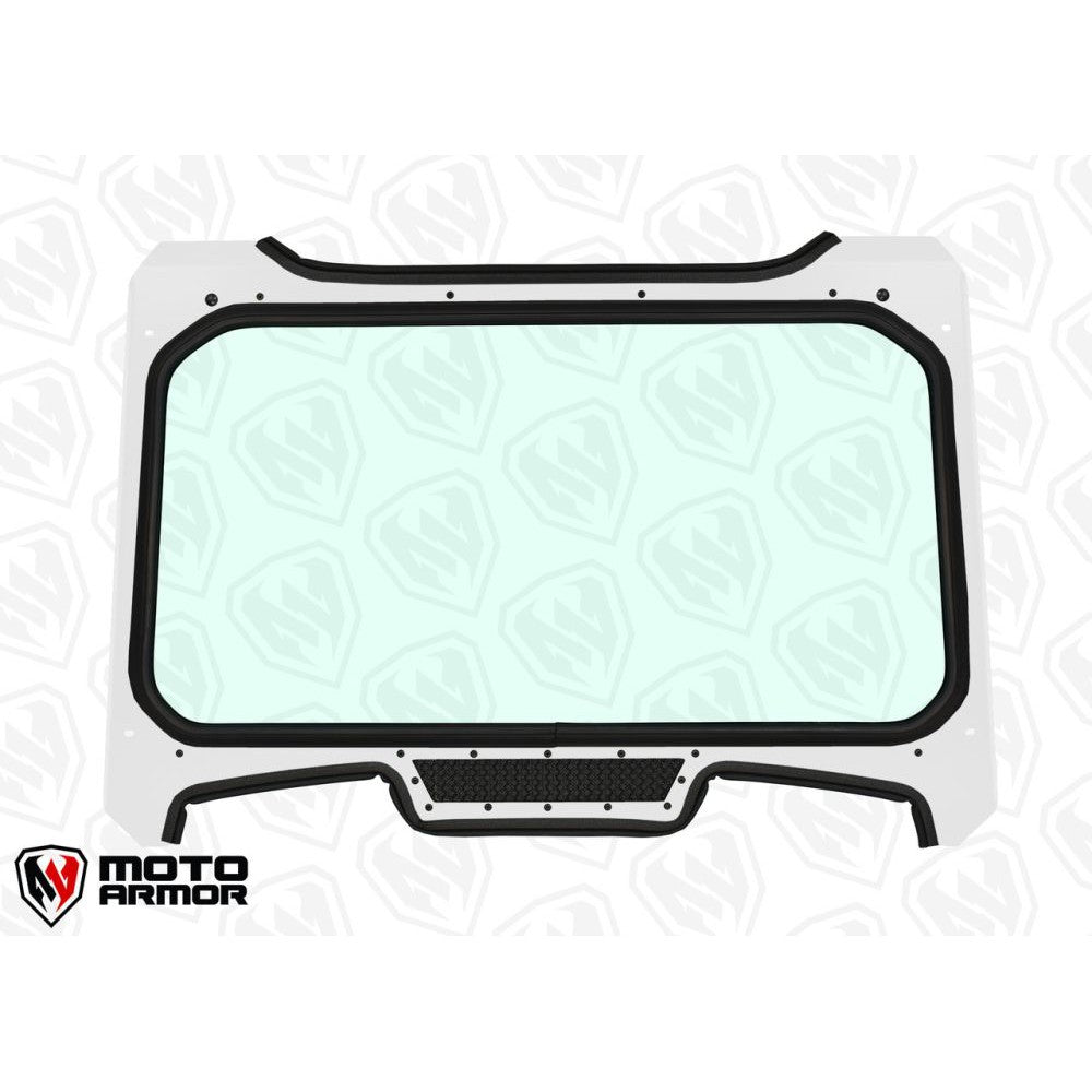 Moto Armor Full Glass Windshield White Frame Black Mesh For Polaris RZR Turbo S 2018-2021