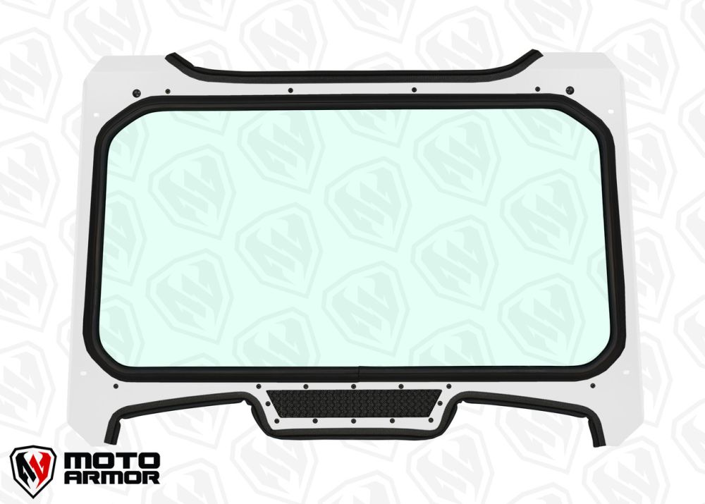 Moto Armor Full Glass Windshield White Frame Black Mesh For Polaris RZR Turbo S 2018-2021