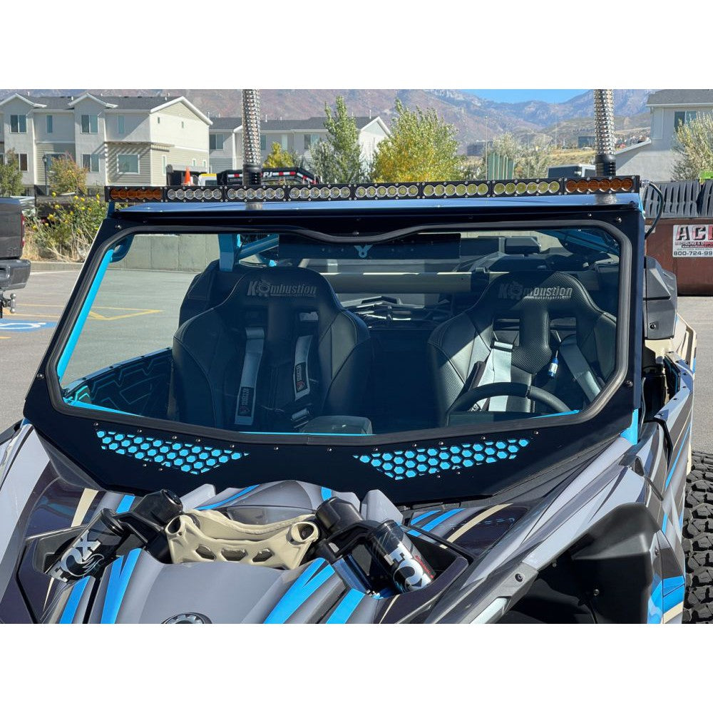 Moto Armor Full Glass Windshield Black Powder Coat For Voodoo Riders Cage for Can Am Maverick X3